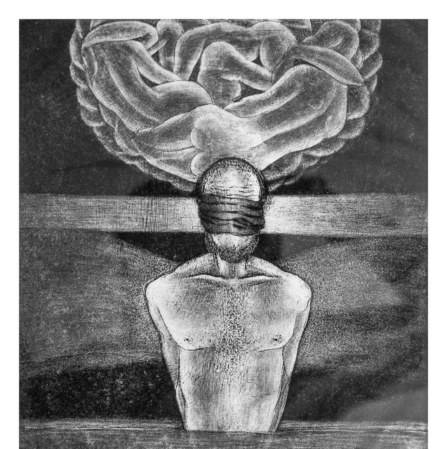 Untitled (Archive 33) — Mixed media / pen and ink by Indian artist B. Jayaram