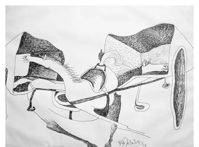 Untitled (Archive 36) — Mixed media / pen and ink by Indian artist B. Jayaram