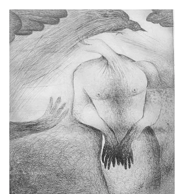 Untitled (Archive 38) — Mixed media / pen and ink by Indian artist B. Jayaram