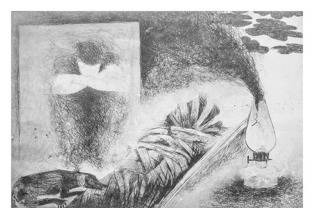 Untitled (Archive 39) — Mixed media / pen and ink by Indian artist B. Jayaram